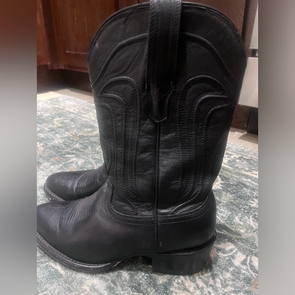 BLACK TECOVAS COWGIRL/COWBOY BOOTS - Picture 5 of 8